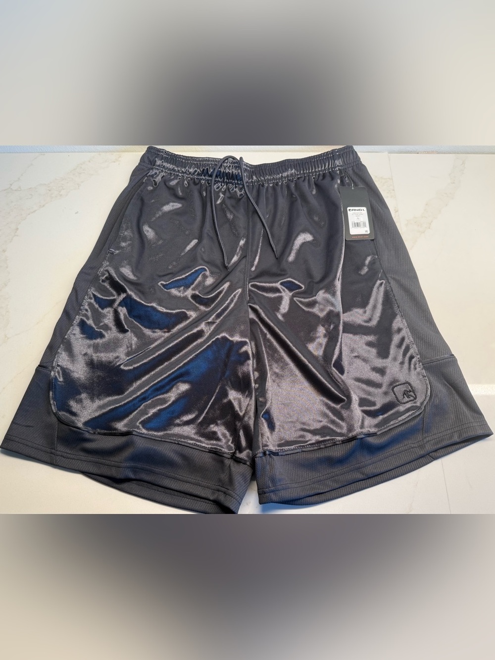 NWT AND1 All Court Shorts Men’s Large Gray Gym Basketball Athletic